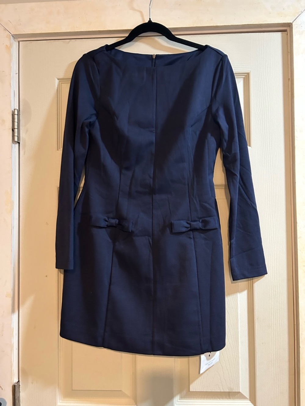 Classic Navy Blue Long-Sleeve Mini Dress - Picture 2 of 6